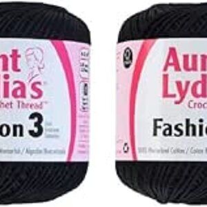 Aunt Lydia's Crochet Thread - Size 3 - (2-Pack) Black